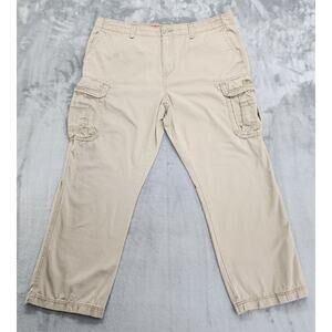 Union Bay Pants Mens 42X30 Tan Survivor Cargo Pockets Cotton Outdoors Workwear